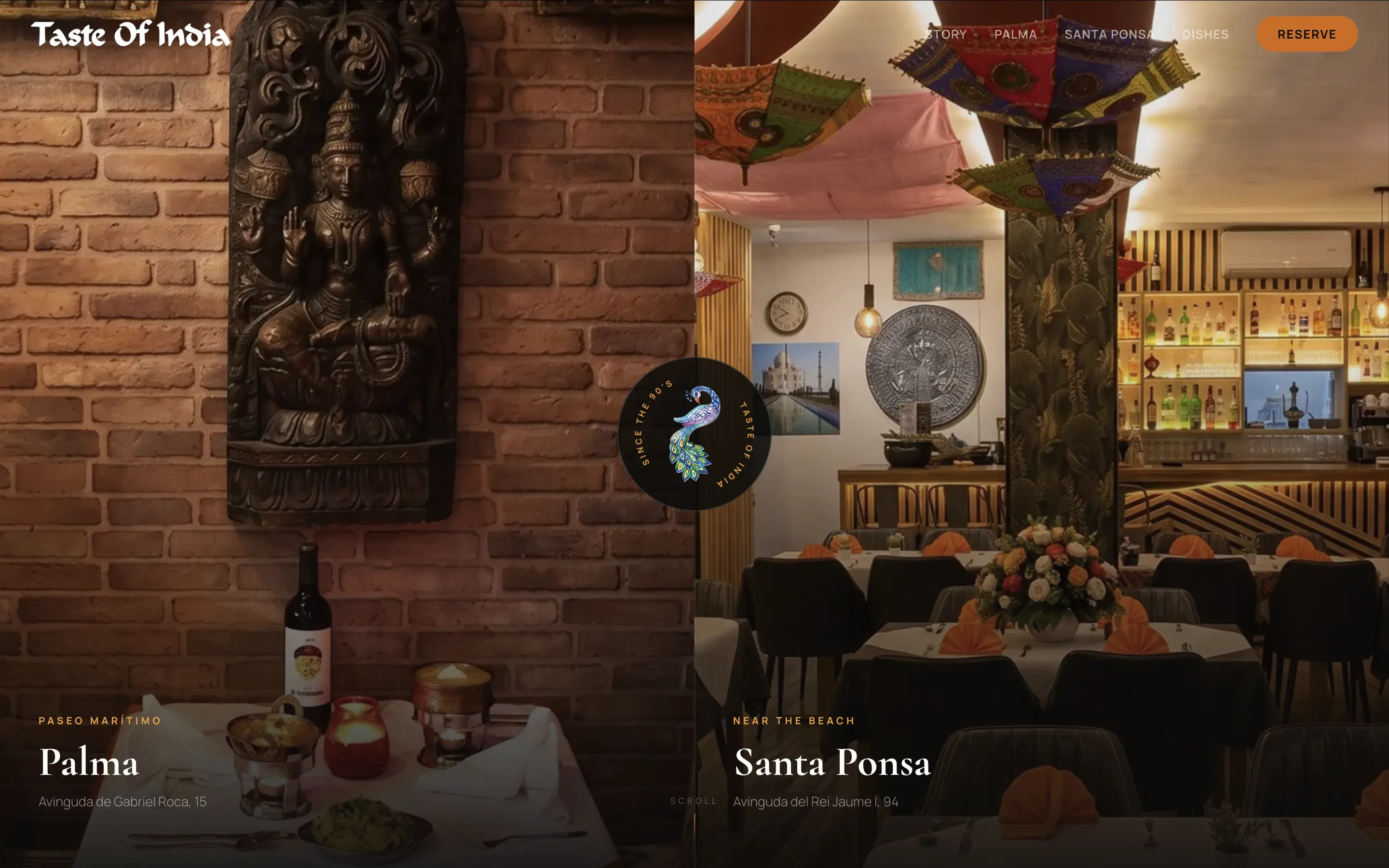 Taste of India website preview