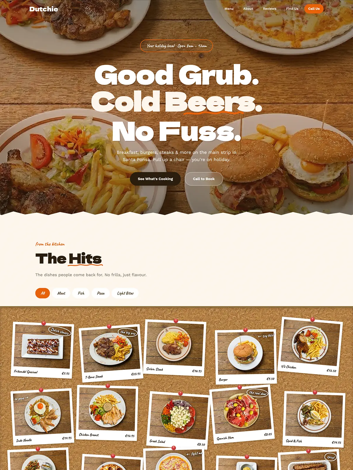 Dutchie Restaurant website